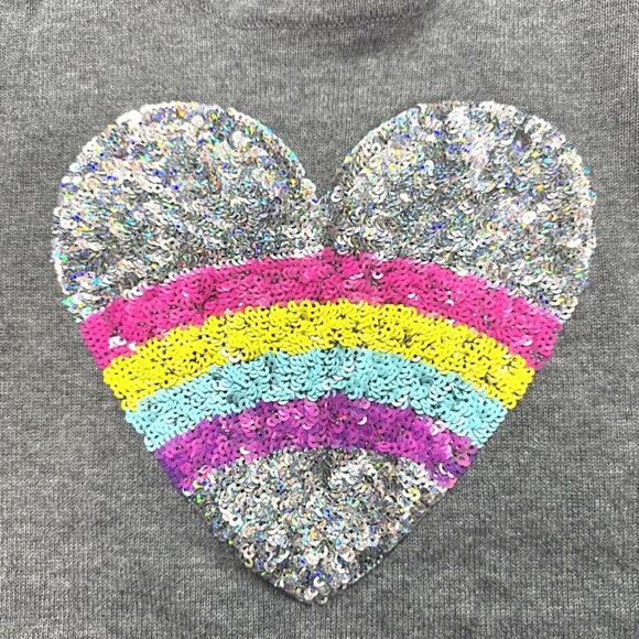 The Childerns Place Girls 7/8 Sequin Rainbow Heart Glitter Fall Warm Cozy School - Picture 3 of 5